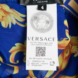 Versace Blue Greca Border Synthetic Swim Shorts M