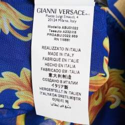 Versace Blue Greca Border Synthetic Swim Shorts M