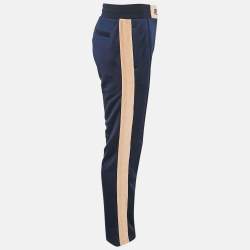 Versace Navy Blue Corduroy Trim Jersey Taylor Fit Track Pants S
