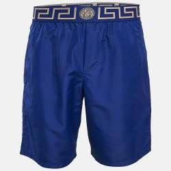 Versace Blue Greca Border Detail Boardshorts M