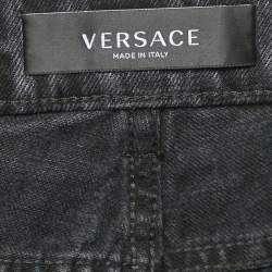 Versace Grey Logo Pattern Denim Skinny Jeans S Waist 32"