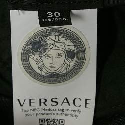 Versace Grey Logo Pattern Denim Skinny Jeans S Waist 32"