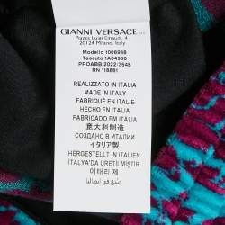 Versace Purple/Turquoise Baroque Jacquard Velvet Shorts XL 