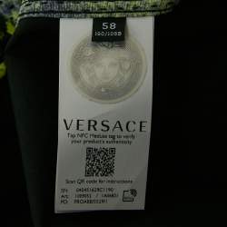 Versace Black Silk Blend and Printed Mesh Button Front Shirt 4XL
