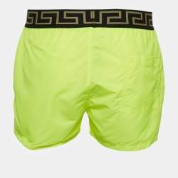 Versace Neon Green Greca Border Swim Shorts M