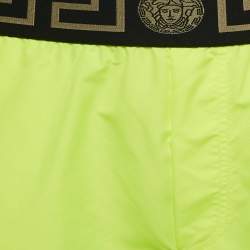 Versace Neon Green Greca Border Swim Shorts M