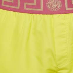 Versace Yellow/Pink Greca Border Synthetic Swim Shorts M