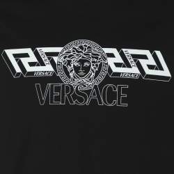 Versace Black Jersey Logo Print T-Shirt M