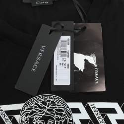 Versace Black Jersey Logo Print T-Shirt M