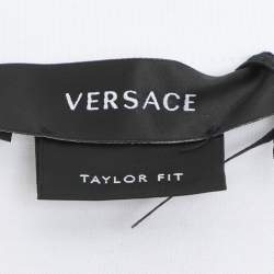 Pre Owned Versace White Jersey Logo Print T-Shirt L