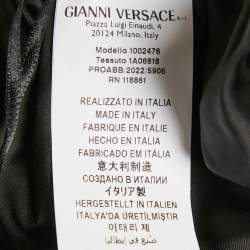 Pre Owned Versace Green Silk Le Maschere College Fit Shorts XL