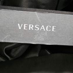 Pre Owned Versace Green Silk Le Maschere College Fit Shorts XL