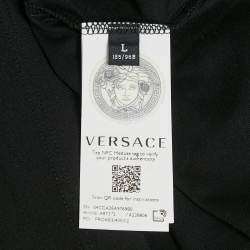 مملوكة مسبقًا Versace Black Medusa Embroidery Cotton Taylor Fit T-Shirt L