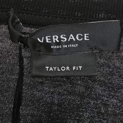 مملوكة مسبقًا Versace Black Medusa Embroidery Cotton Taylor Fit T-Shirt L