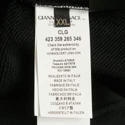 مملوكة مسبقًا Versace Black Medusa Head Printed Cotton Knit Pullover XXL  