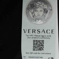 Pre Owned Versace Black Cotton Pique Greca Collar T-Shirt XXL