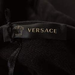 Pre Owned Versace Black & Yellow Baroque Print Cotton Hoodie XL