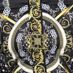Versace Collection Multicolor Printed Fur Lined Hooded Jacket L