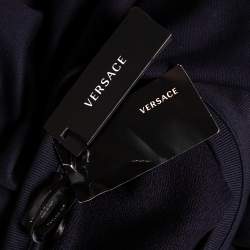 Pre Owned Versace Navy Blue Logo Embroidered Cotton Taylor Fit Sweatshirt L