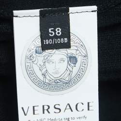 Versace Black Ribbed Knit Logo Sweater 4XL