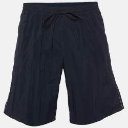 Versace Beachwear Black Nylon Logo Detail Swim Shorts XXL