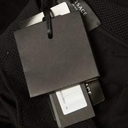 مملوكة مسبقًا Versace Black Cotton Pique Logo Embroidered Polo T-Shirt XL