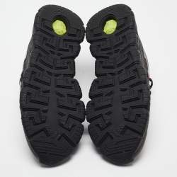 Versace Black Leather And Suede Trigreca Lace Up Sneakers 45