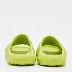 Versace Green Baroque Medusa Embossed Rubber Pool Slides Size 43