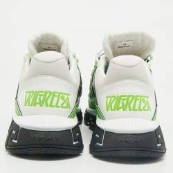 Versace Multicolor Leather and Canvas Trigreca Sneakers Size 46
