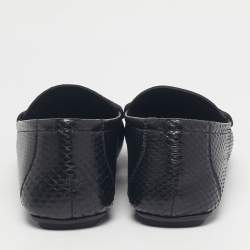 Pre Owned Versace Black Snakeskin Leather Medusa Loafers Size 40