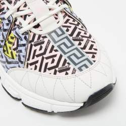 Pre Owned Versace Multicolor Canvas and Leather Trigreca Sneakers Size 46