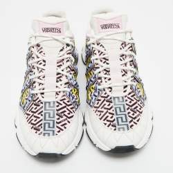 Pre Owned Versace Multicolor Canvas and Leather Trigreca Sneakers Size 46