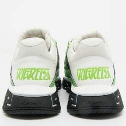 Pre Owned Versace Multicolor Canvas and Leather Trigreca Sneakers Size 46