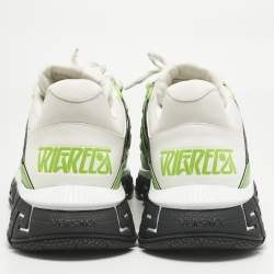 Pre Owned Versace Multicolor Canvas and Leather Trigreca Sneakers Size 46