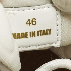 Pre Owned Versace Trigreca Size 46 Multicolor Canvas and Leather  Low Top Sneakers