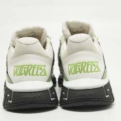 Pre Owned Versace Trigreca Size 46 Multicolor Canvas and Leather  Low Top Sneakers