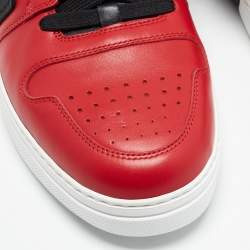 Pre Owned Versace Medusa Size 43 Red/Black Leather High Top Sneakers