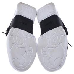 Pre Owned حذاء رياضي فيرساتشي ميدوسا برباط جلد ومطاط سويدي أسود مقاس 42.5