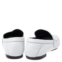 Versace White Leather Medusa Detail Slip On Loafers Size 41