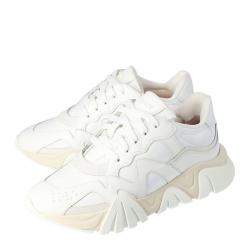 Versace White Leather Squalo Platform Sneakers Size 45