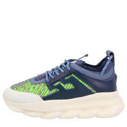Versace Multicolor Chain Reaction Baroque Print Sneakers Size 42
