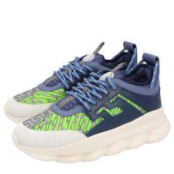 Versace Multicolor Chain Reaction Baroque Print Sneakers Size 42