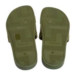 Versace Olive Green Rubber Medusa Slip On Sandal Size 45