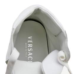 مملوكة مسبقًا Versace White Leather Medusa High Top Sneakers Size 43