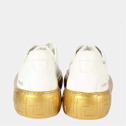 Versace White/Gold Greca Sneaker US 12 EU 45