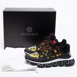 Pre Owned Versace Multicolor Barocco Print Nylon and Rubber Trigreca Low Top Sneakers Size 43