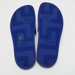 Versace Blue Rubber Medusa Head Flat Slides Size 46