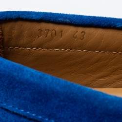 مملوكة مسبقًا Versace Blue Suede Medusa Slip on Loafers Size 43