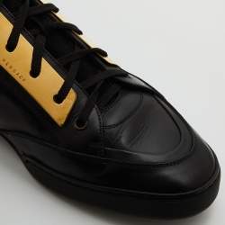 Versace Black Leather Medusa Low Top Sneakers Size 44
