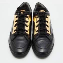 Versace Black Leather Medusa Low Top Sneakers Size 44